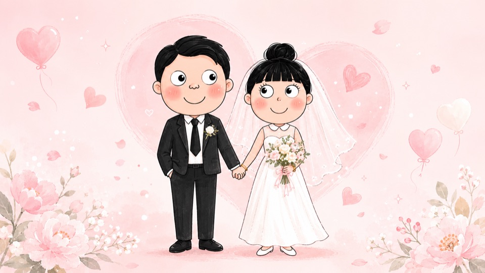新人婚礼卡通合影